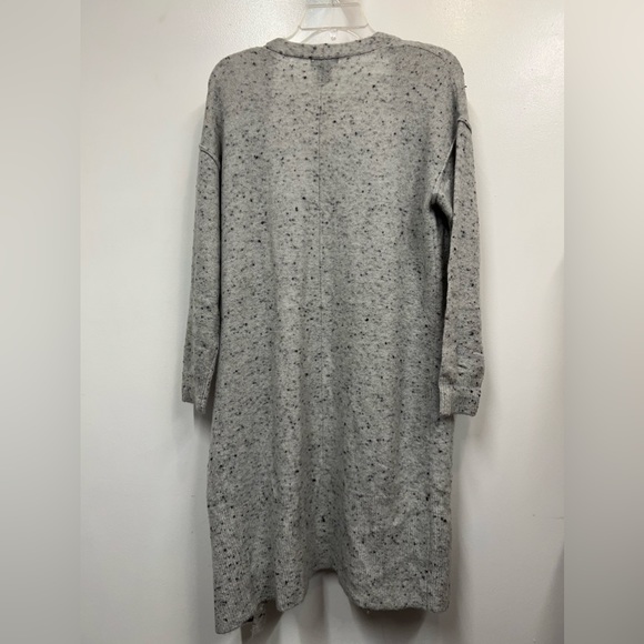 CENY Cardigan Women Size XS Gray Speckled Open Front Longline Pockets Soft Cozy - Picture 7 of 10